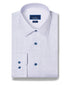 SBSP13005133 | White & Lilac Micro Geometric Print Stretch Dress Shirt
