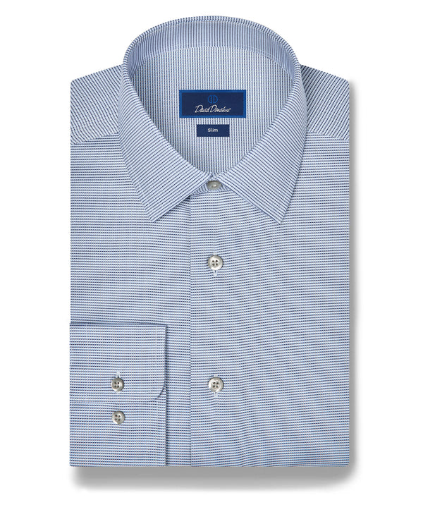 SBSP13009456 | Sky & Navy Micro Twill Stretch Dress Shirt
