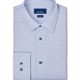 SBSP13802485 | Blue & Purple Twill Check Stretch Dress Shirt