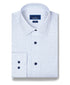 SBSP13804135 | White & Blue Twill Check Stretch Dress Shirt