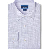 SBSP13820518 | Purple & Sky Twill Micro Check Stretch Dress Shirt