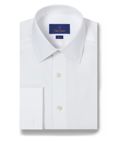 SFCSP6110110 | White Broadcloth French Cuff Dress Shirt David Donahue SFCSP6110110 | White Broadcloth French Cuff Dress Shirt David Donahue
