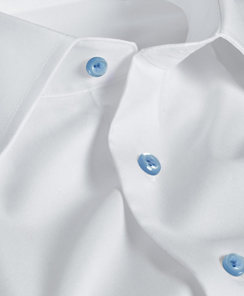 David Donahue Trim Fit Super Fine Twill Dress Shirt - White David Donahue Trim Fit Super Fine Twill Dress Shirt - White