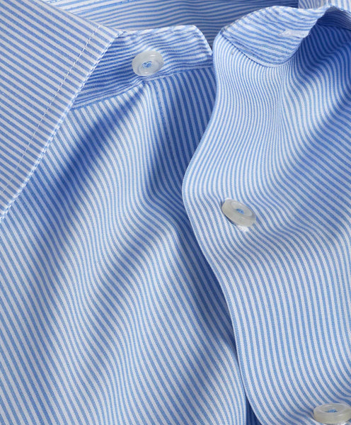 TBCSP3908135 | White & Blue Striped Non-Iron Dress Shirt
