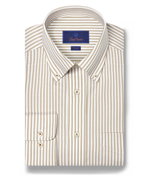 TBDP12959124 | White & Dune Royal Oxford Stripe Dress Shirt