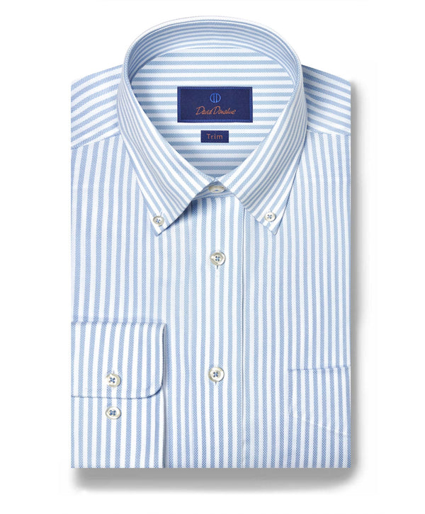 TBDP12959136 | White & Sky Royal Oxford Stripe Dress Shirt