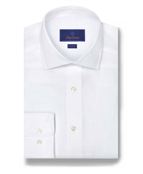 TBMS12109110 | White Linen Dress Shirt 