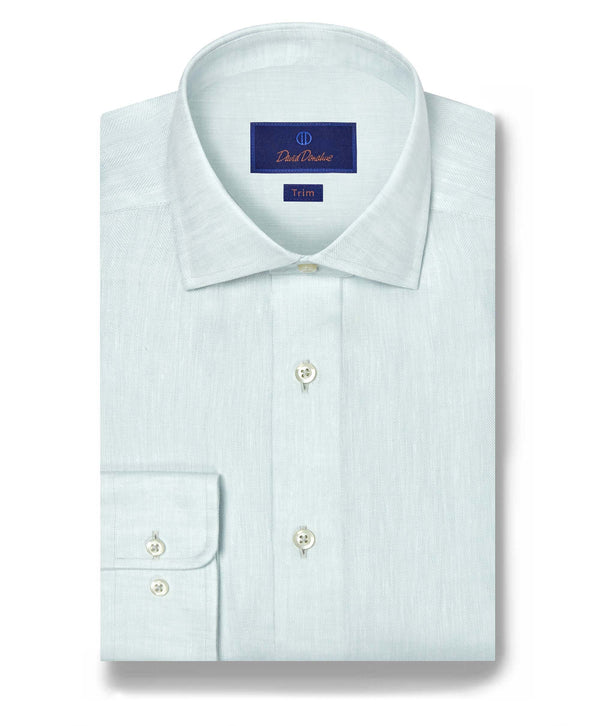 TBMS12109343 | Mint Linen Dress Shirt 