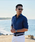 TBMS12109412 | Navy Linen Dress Shirt 