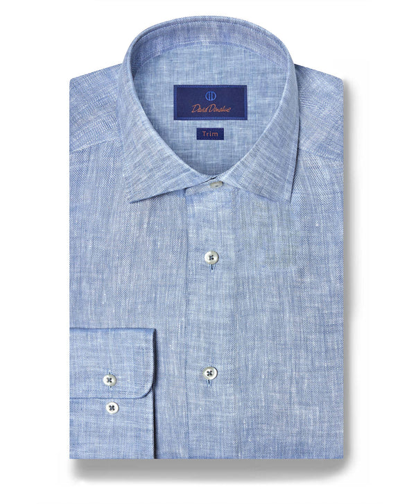 TBMS12109476 | Denim Linen Dress Shirt 