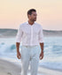 TBMS12109650 | Pink Linen Dress Shirt 