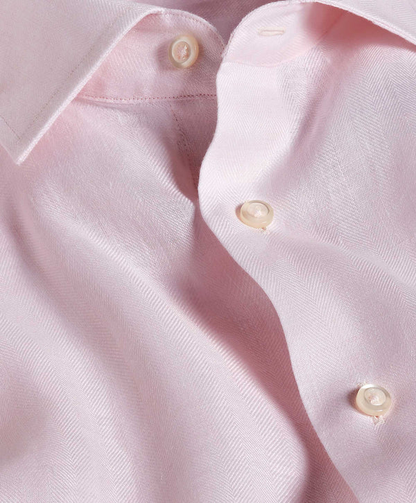 TBMS12109650 | Pink Linen Dress Shirt 