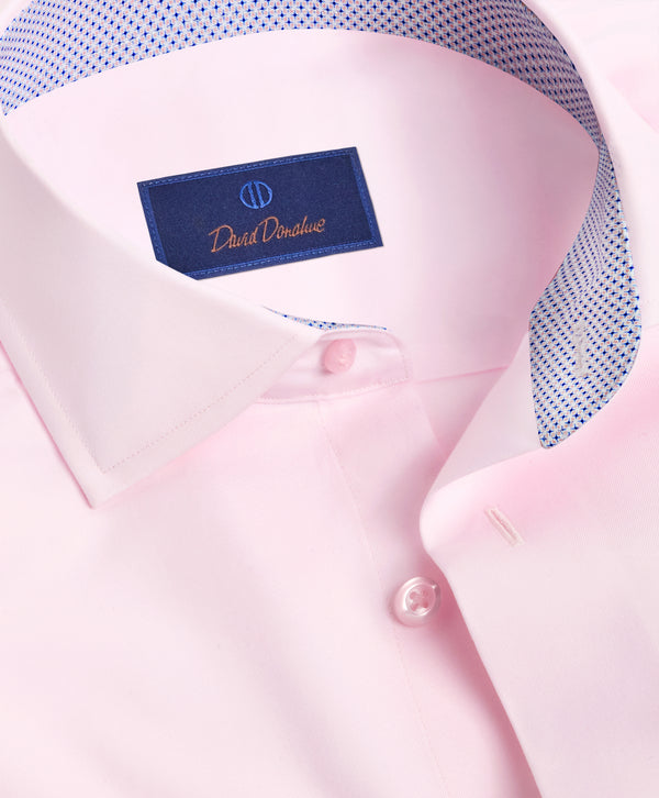 TBMS12110650 | Pink Twill Contrast Dress Shirt