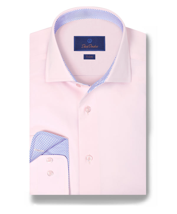 TBMS12110650 | Pink Twill Contrast Dress Shirt