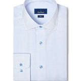 TBMS13003136 | White & Sky Dobby Dot Dress Shirt