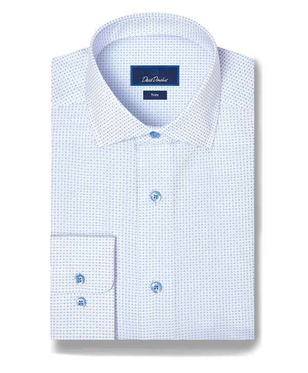 TBMS13003136 | White & Sky Dobby Dot Dress Shirt