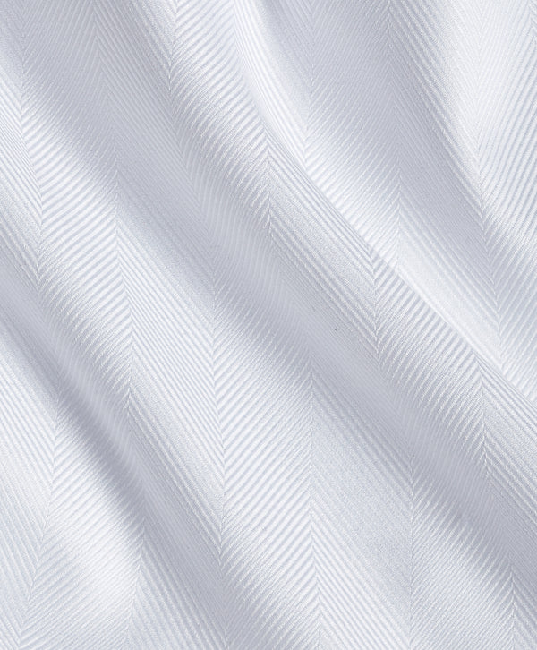 TBMS13100110 | White Contrast Herringbone Solid Dress Shirt