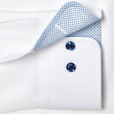 TBMS13100110 | White Contrast Herringbone Solid Dress Shirt