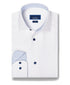 TBMS13100110 | White Contrast Herringbone Solid Dress Shirt