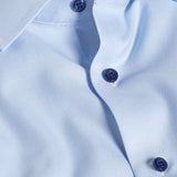 TBMS13100454 | Sky Contrast Herringbone Solid Dress Shirt