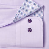 TBMS13100534 | Lilac Contrast Herringbone Solid Dress Shirt