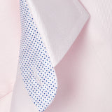 TBMS13100650 | Pink Contrast Herringbone Solid Dress Shirt
