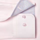 TBMS13100650 | Pink Contrast Herringbone Solid Dress Shirt