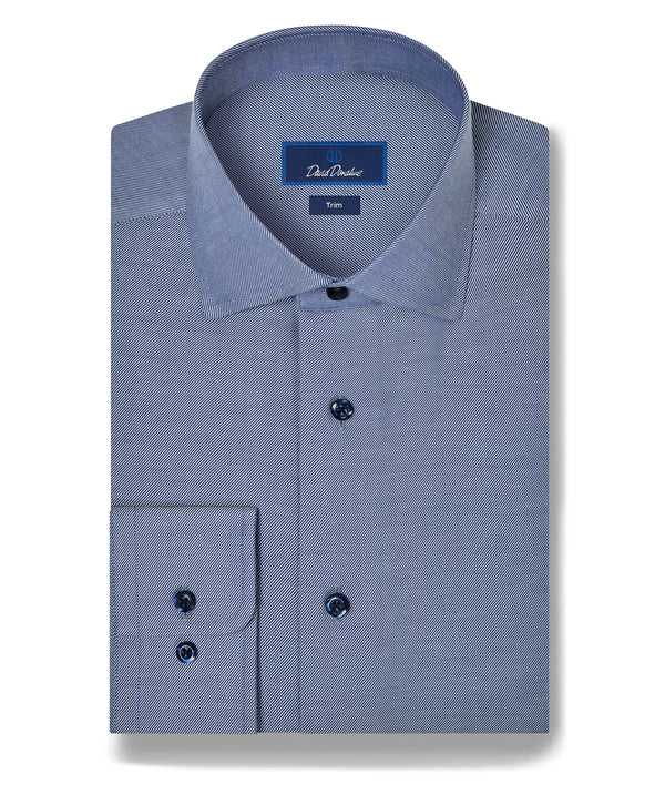 TBMS13101412 | Navy Cashmere Solid Dress Shirt