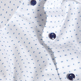 TBMS13201135 | White & Blue Neat Print Dress Shirt