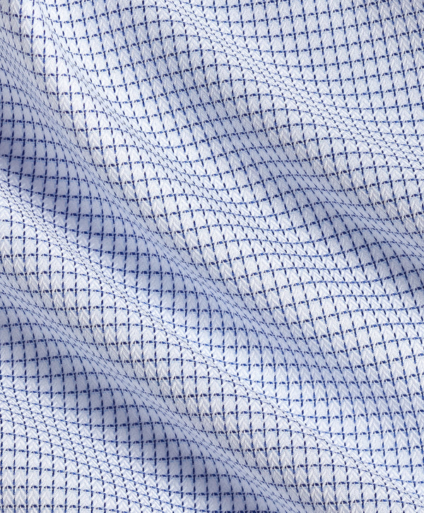 TBMS13806155 | White & Navy Micro Check Dress Shirt