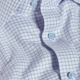 TBMS13814456 | Sky & Navy Check Cashmere Blend Dress Shirt