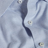 TBMS13815450 | Navy & Sky Check Cashmere Blend Dress Shirt