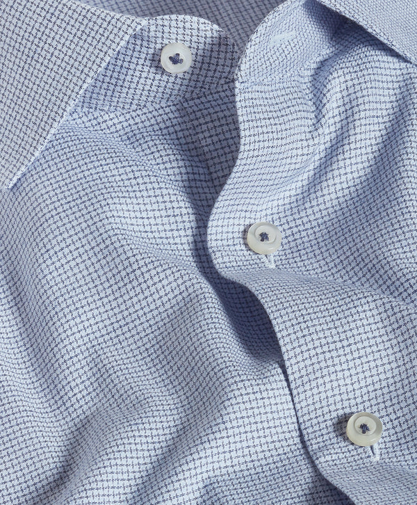TBMS13815450 | Navy & Sky Check Cashmere Blend Dress Shirt