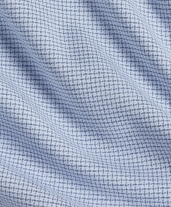 TBMS13815450 | Navy & Sky Check Cashmere Blend Dress Shirt