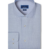 TBMS13815450 | Navy & Sky Check Cashmere Blend Dress Shirt