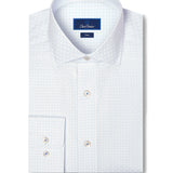 TBMS13818136 | White & Sky Dobby Check Dress Shirt