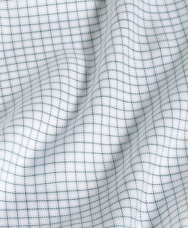 TBMS13834120 | White & Hunter Check Cashmere Blend Dress Shirt