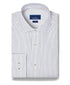 TBMS13951165 | White & Merlot Stripe Cashmere Blend Dress Shirt