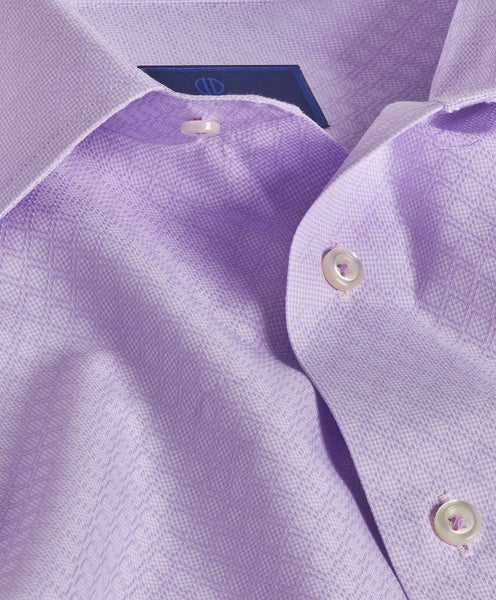 TBSP07231534 | Lilac Textured Diamond Non-Iron Dress Shirt