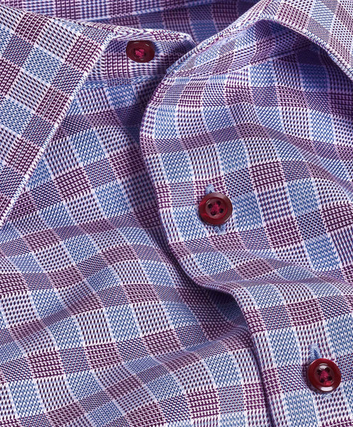 TBSP07807436 | Sky & Merlot Glen Check Dress Shirt