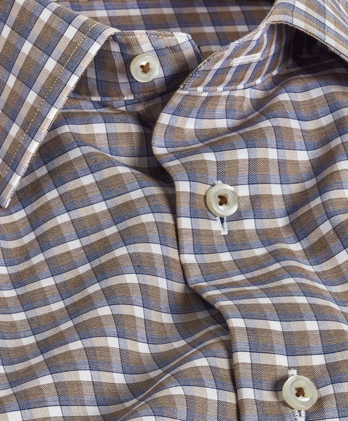 TBSP07819212 | Chocolate Twill Check Dress Shirt