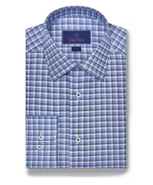 TBSP07819423 | Blue Twill Check Dress Shirt