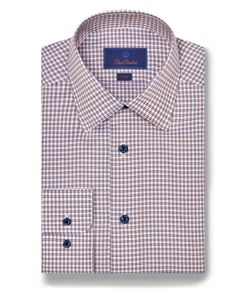 TBSP07827427 | Blue & Chocolate Royal Oxford Check Dress Shirt