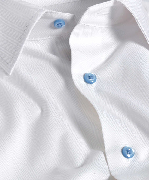 TBSP09010110 | White Dobby Herringbone Dress Shirt