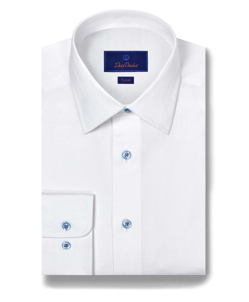 TBSP09010110 | White Dobby Herringbone Dress Shirt