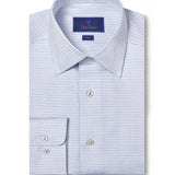 TBSP10006135 | White & Blue Micro Dobby Dot Dress Shirt