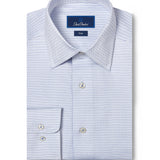 TBSP10006135 | White & Blue Micro Dobby Dot Dress Shirt