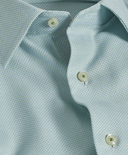 TBSP10009317 | Grass & Blue Micro Dobby Dress Shirt