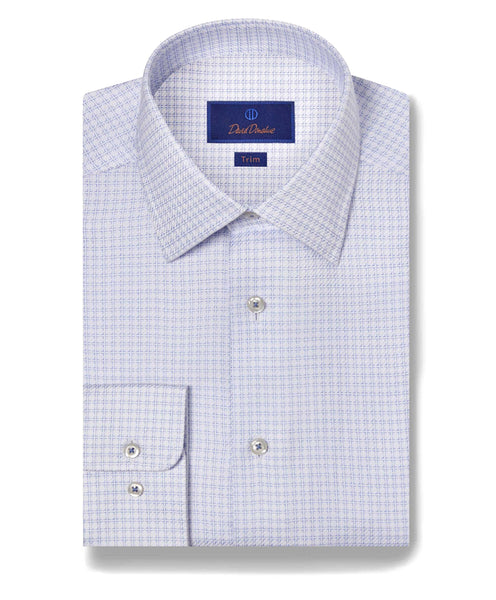 TBSP10028135 | White & Blue Box Dobby Dress Shirt