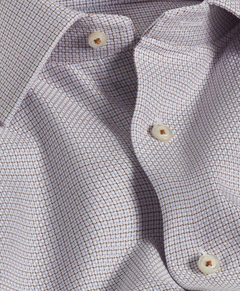 TBSP10030421 | Sky & Chocolate Micro Check Dress Shirt